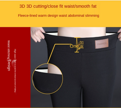 Extra-thick Lamb Velvet Leggings For Women's Outer Wear Plus Velvet Thickening Stretch One Plus Fat To Increase Warm Pants