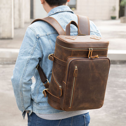 Korean Computer Bag Men's Retro Crazy Horseskin Shoulder